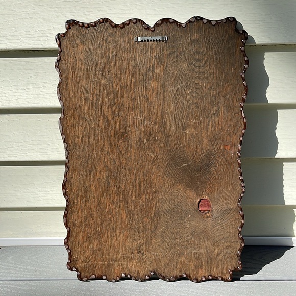 Vintage Head of Christ Lacquered Wood Wall Art 15x22 - Picture 4 of 12